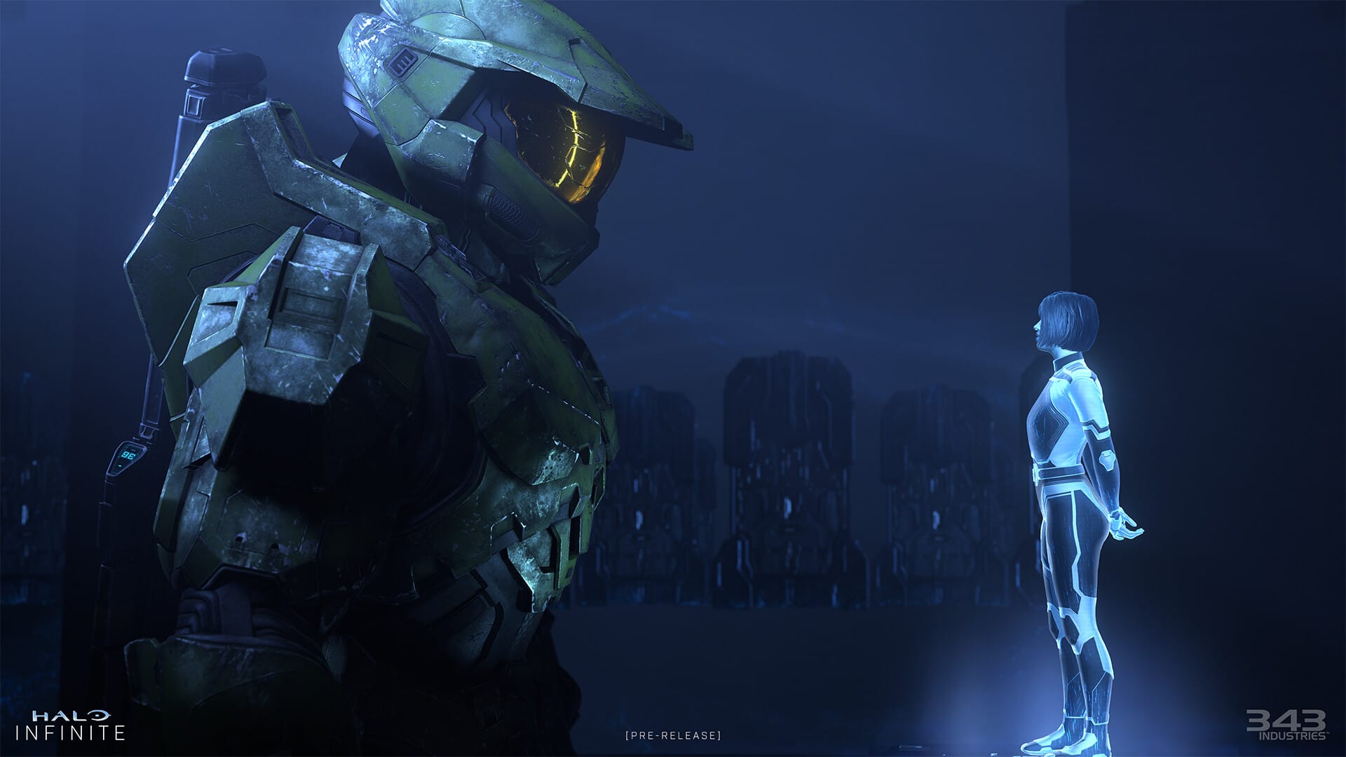 A screen shot from the video game Halo Infinite.